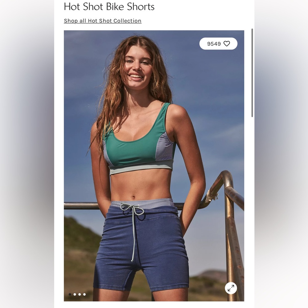Like New Free People Movement Size M French Navy Hot Shot Bike Shorts